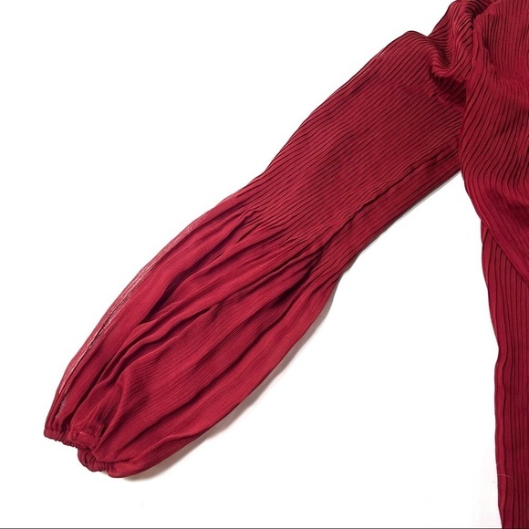 NWOT DKNY Long Sleeve Tie Neck Pleated Shift Dress - Picture 6 of 7